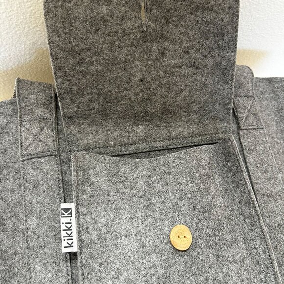 Grey Felt Tote Bag by Australian lifestyle brand kikki.K - Picture 12 of 16
